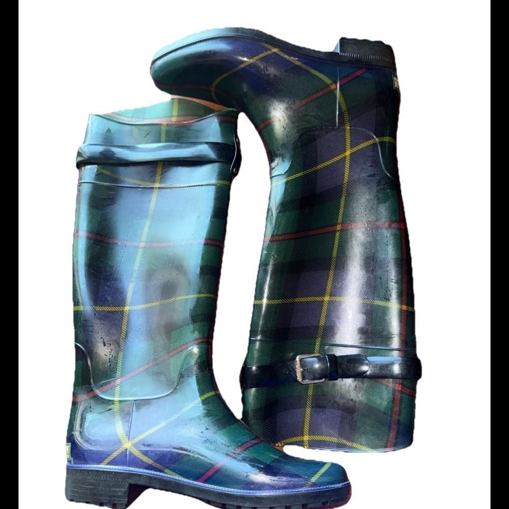Lauren Ralph Lauren Womens Rossalyn II Multicolor Pull-On Rain Boots Size 7 - Picture 5 of 7